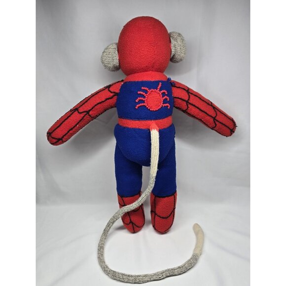 Sock Monkey Spiderman stuffed animal plush- Handmade 18 Inches - Picture 2 of 16